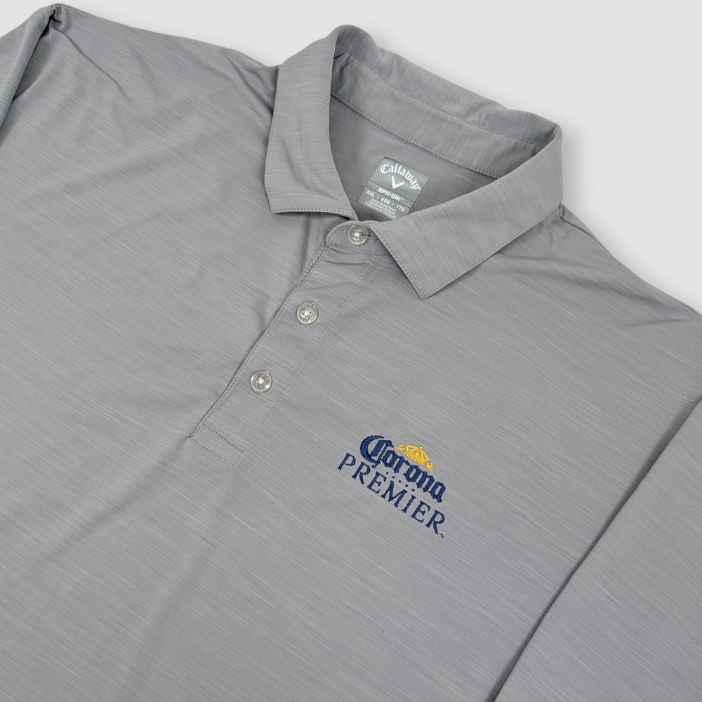 Callaway Opti-Dri Polo Mens 2XL Heather Gray Performance Golf Corona Premier